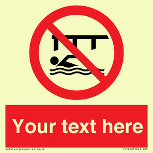 Custom Do not swim in the vicinity of piers